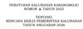 Peraturan Kalurahan tentang RKPKal Tahun 2026